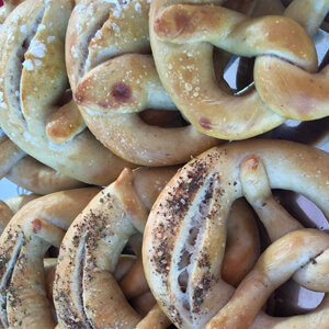 Freshly baked pretzels